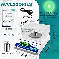 Vista 6 de Báscula de laboratorio 17.64 oz x 0.00 oz Escala científica g/oz/ct/lb Balanza analítica electrónica digital de alta precisión para joyería, cocina