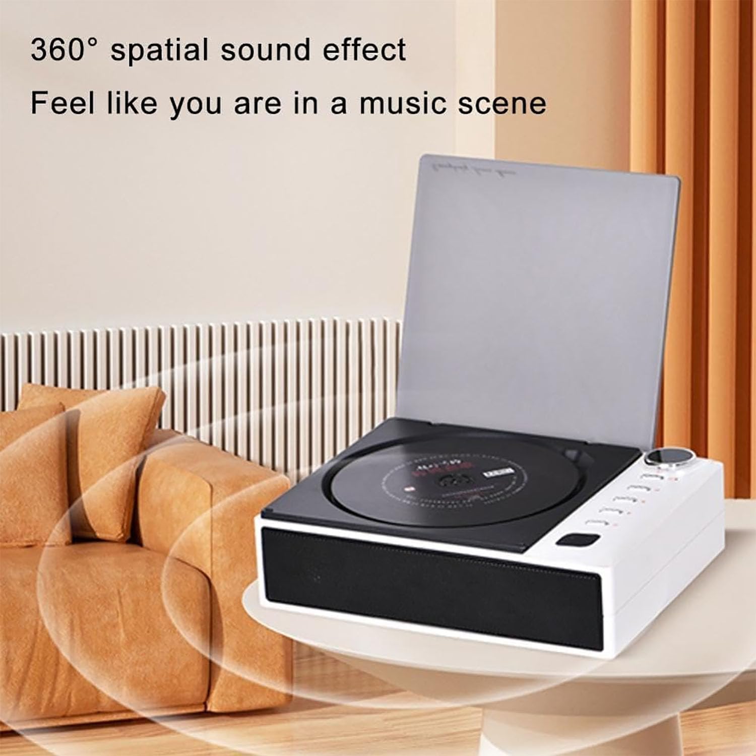 Lettore CD portatile con Bluetooth, display digitale intelligente e controllo rotativo, effetti sonori spaziali a 360°
