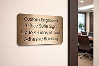 Custom Engraved 4x6 Dark Bronze Office Door Sign | Adhesive Wall Plaque for Home Business Wayfinding