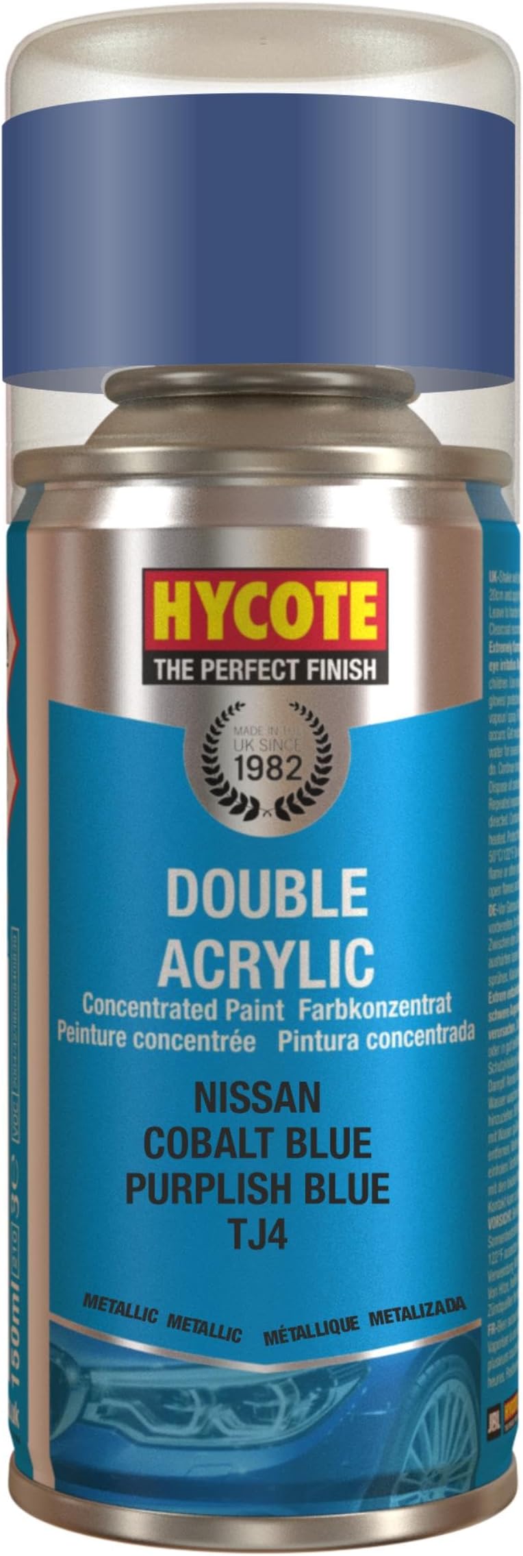 Hycote Double Acrylic Aerosol Car Spray Paint, Nissan - Cobalt Blue, 150 ml