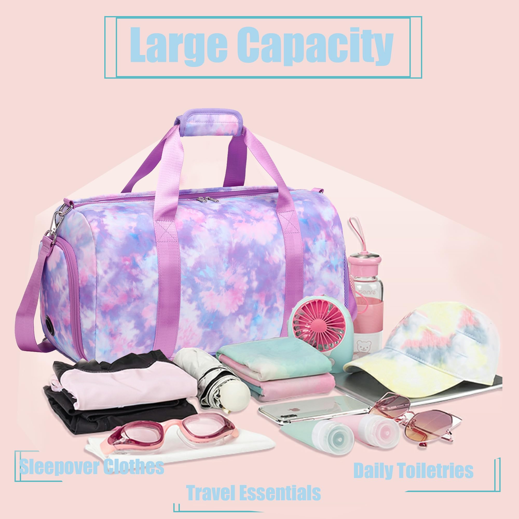 Bolsas de Deporte Infantiles Bolsa Deporte Niña Bolsa Viaje Mujer Bolsas Gimnasio Bolsa Danza con Compartimento