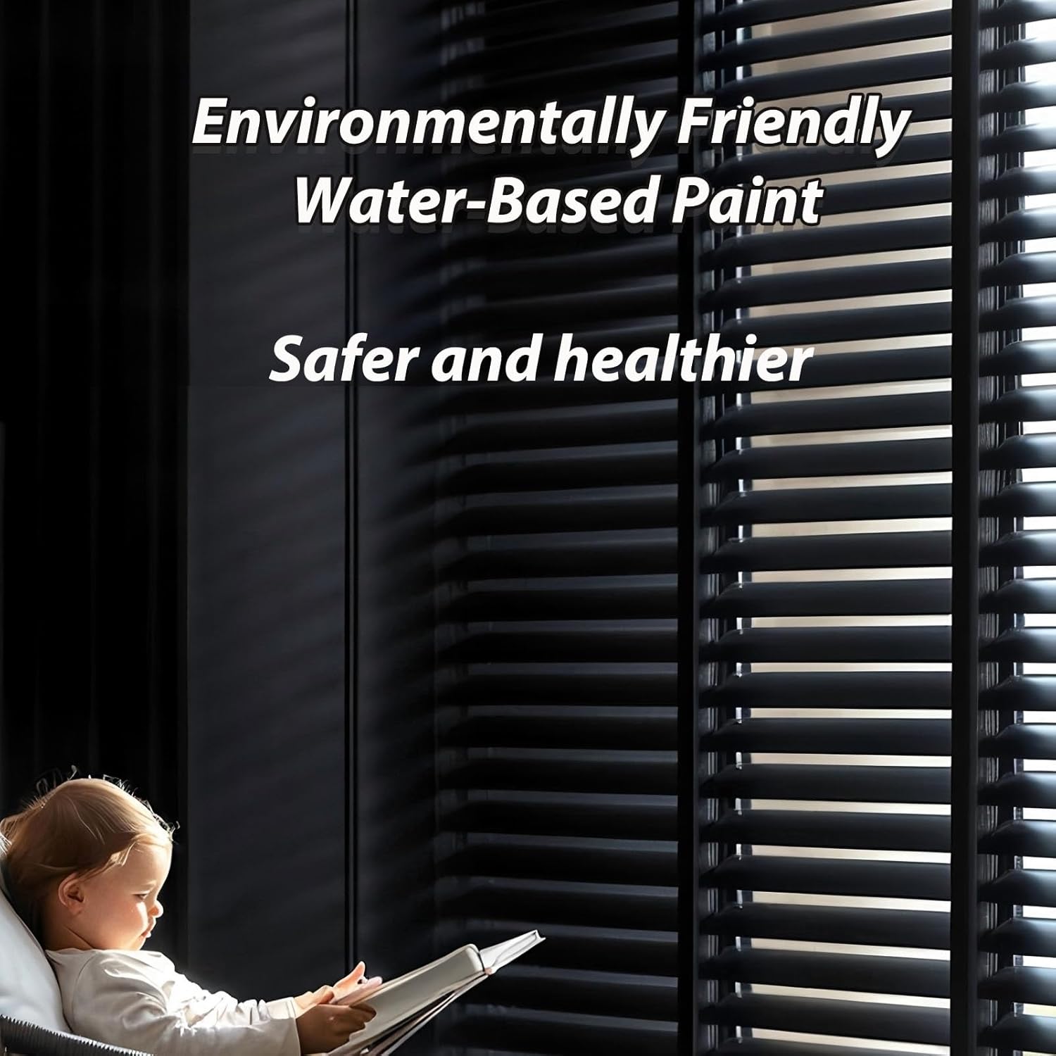 2 Inch Black Faux Wood Blinds for Indoor Window, Wooden Mini Blind Cordless, Horizontal Blinds Shades Curtain Privacy Blind for Window Door(Wood)