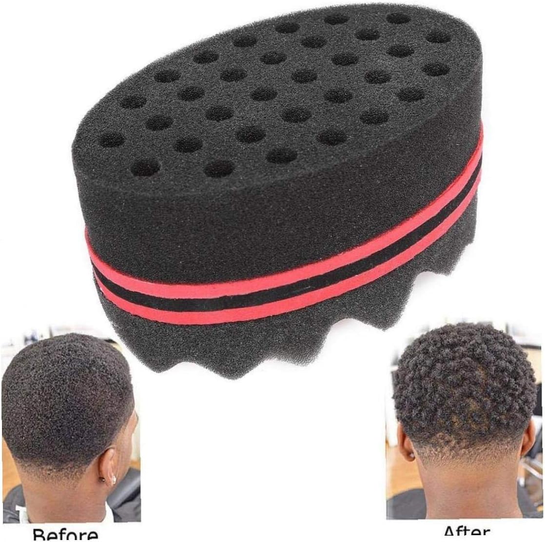 Ruluti HaarTorsionSchwamm, Afrowellung Sponge Friseur Haarbürste