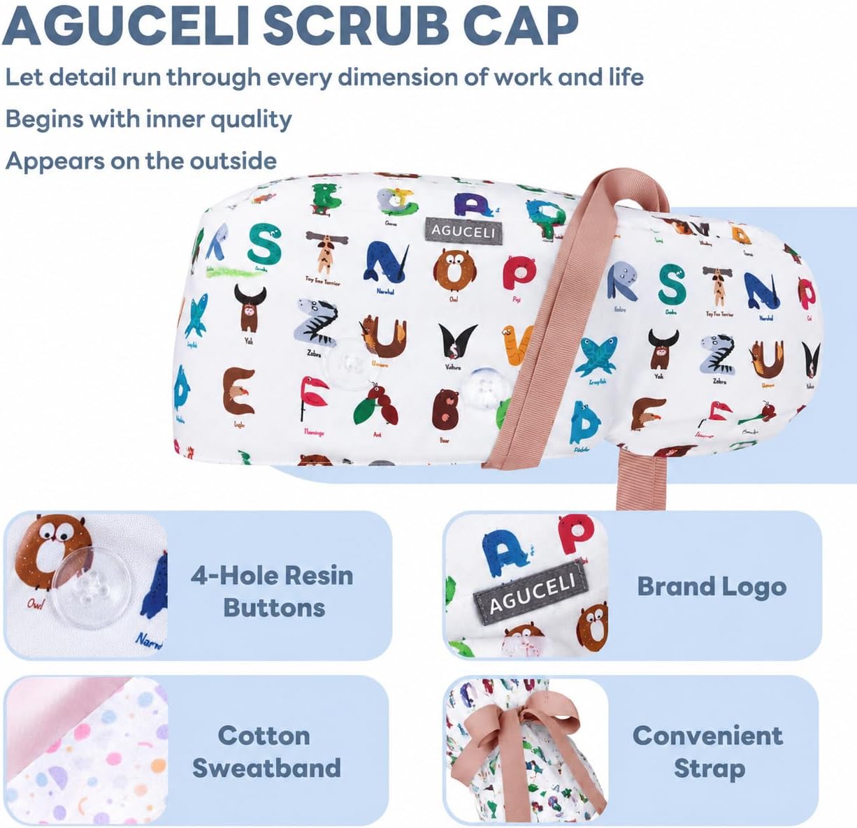 Satin Lined Scrub Cap for Women – Ponytail Holder & Buttons, Adjustable Nurse Cap with Sweatband for Long Hair (Terracotta)