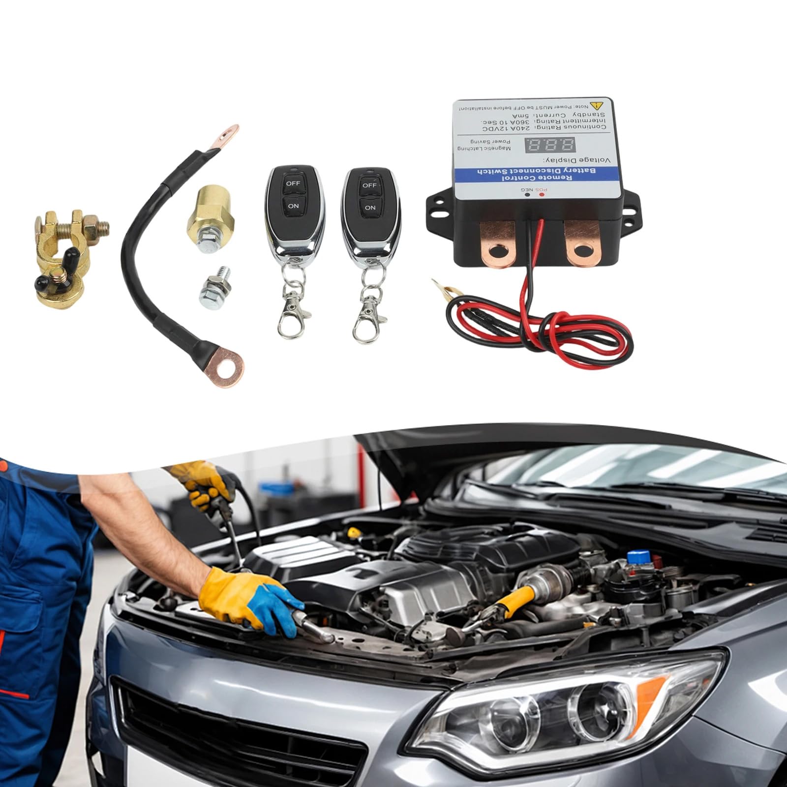 Interruptores aisladores de batería de 12 V de corriente de 240 A 360 A con control remoto resistente para seguridad automotriz y barco, cambio de corte de batería de coche