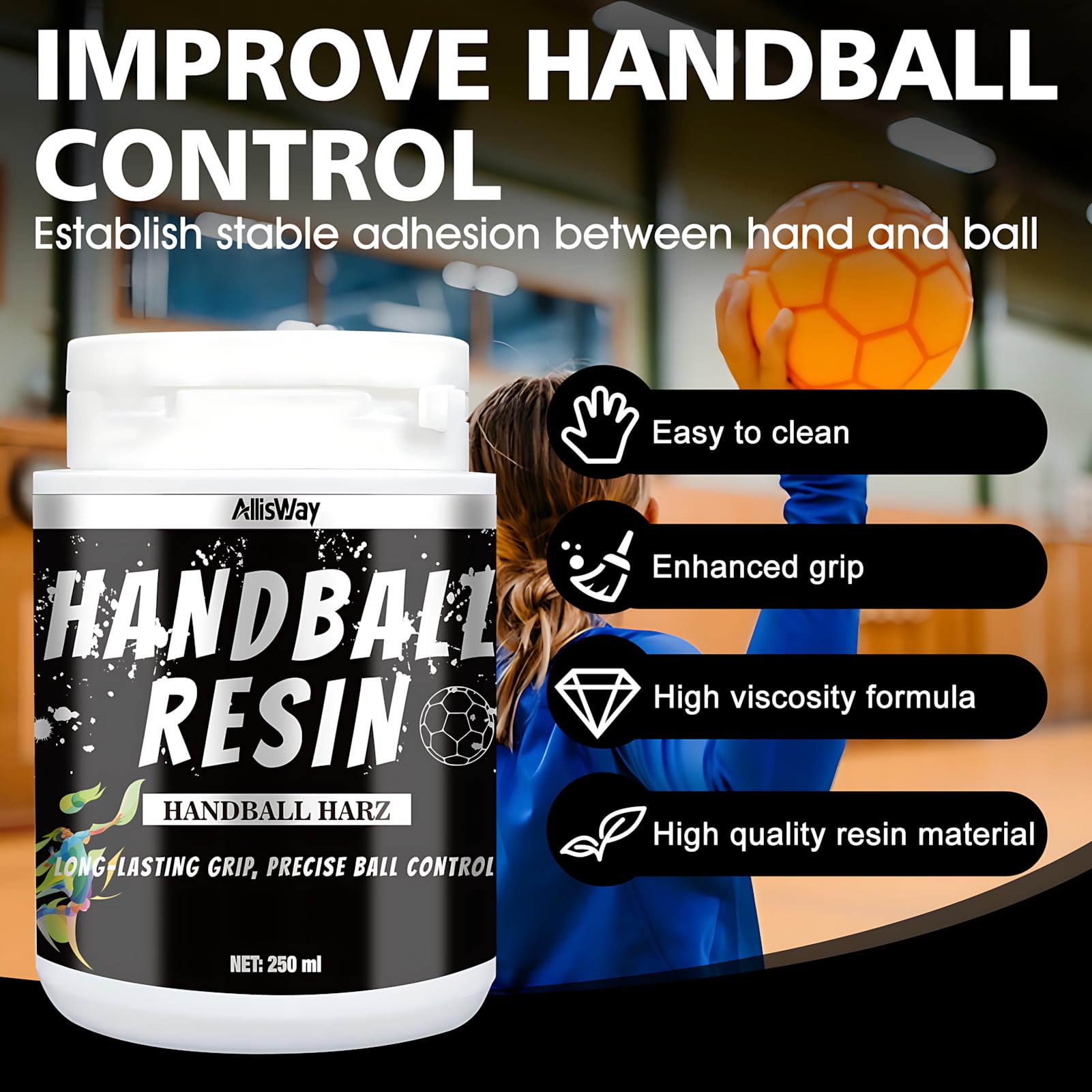 Resina de Balonmano, Cera Balonmano, Fuerte Adherencia, 250 ml
