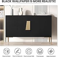 Vista 4 de practicalWs - Papel tapiz autoadhesivo para pelar y pegar, color liso, rollo decorativo, 15.7 x 118 pulgadas, negro