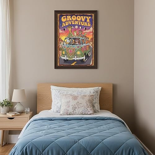 Miniatura 5 de Dekomundo Groovy Adventure Hippie Van Poster  Retro Psychedelic 70s Art Print  Colorful VW Bus Cartoon Animals & Characters  Bohemian Room Decor