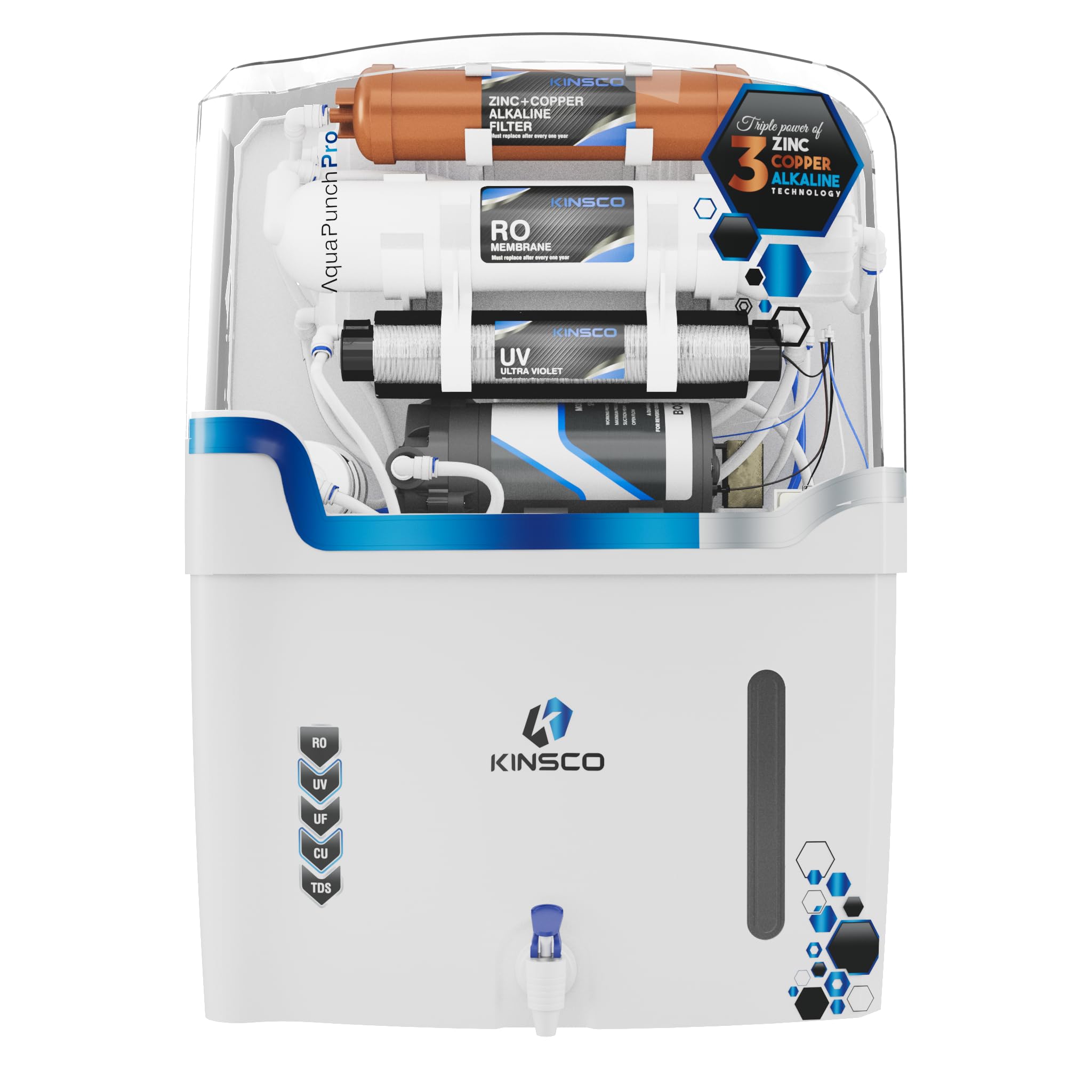 Kinsco Aqua Punch RO Water Purifier - White -1 Kinsco Aqua Punch RO Water Purifier - White -1