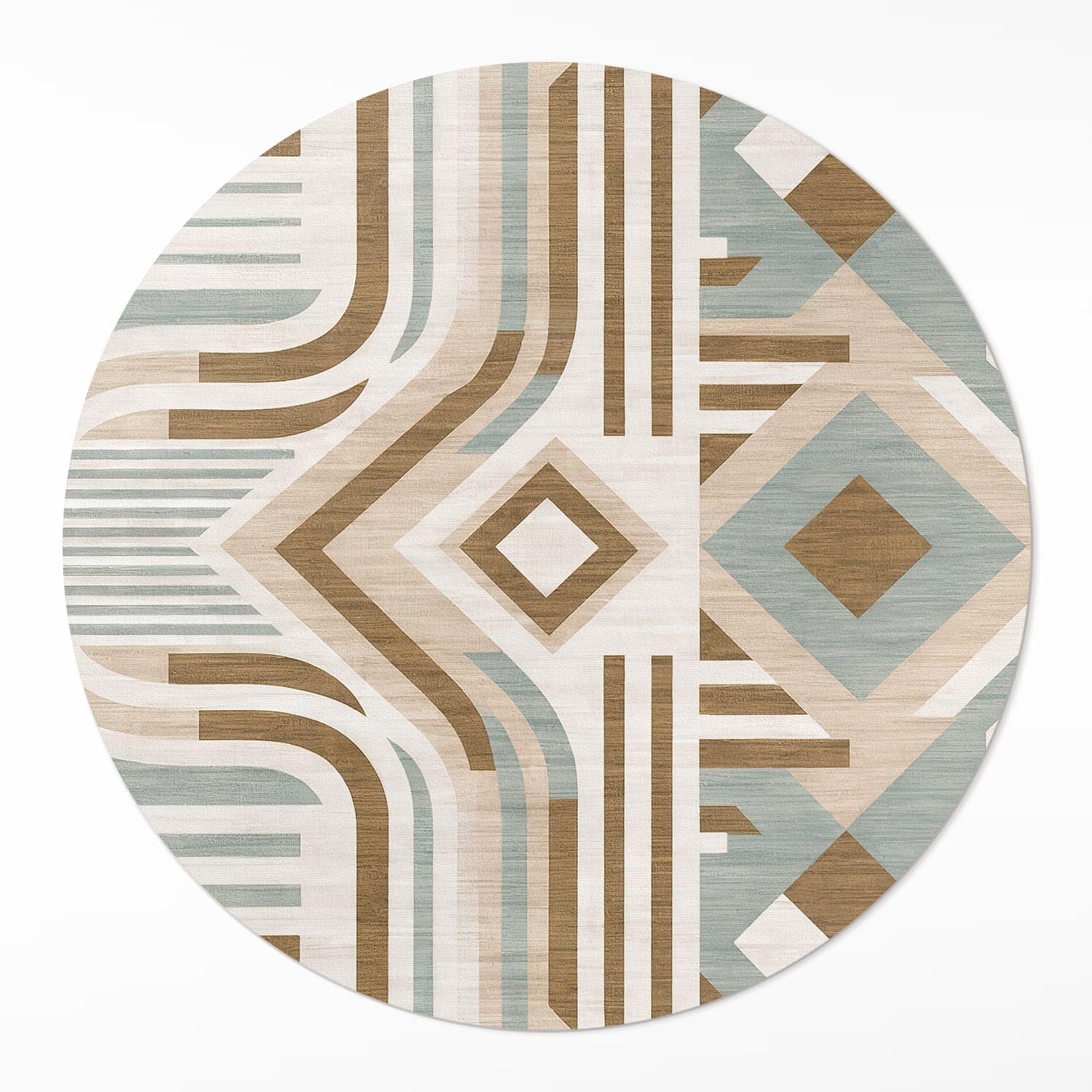 Tapis de sol vinyle cuisine et salon tapis rond géométrique décoration maison
