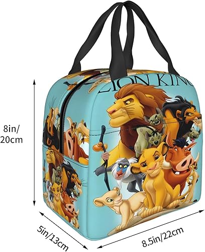 Miniatura 2 de atgzfdr The Lion Anime King - Lonchera térmica reutilizable con bolsillo frontal para oficina al aire libre, 8.5 pulgadas de largo x 5 pulgadas de