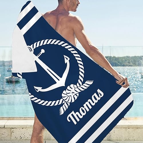 Miniatura 4 de Toallas de playa personalizadas para adultos y niños con nombres, toallas de playa personalizadas para hombres y mujeres, toalla de baño