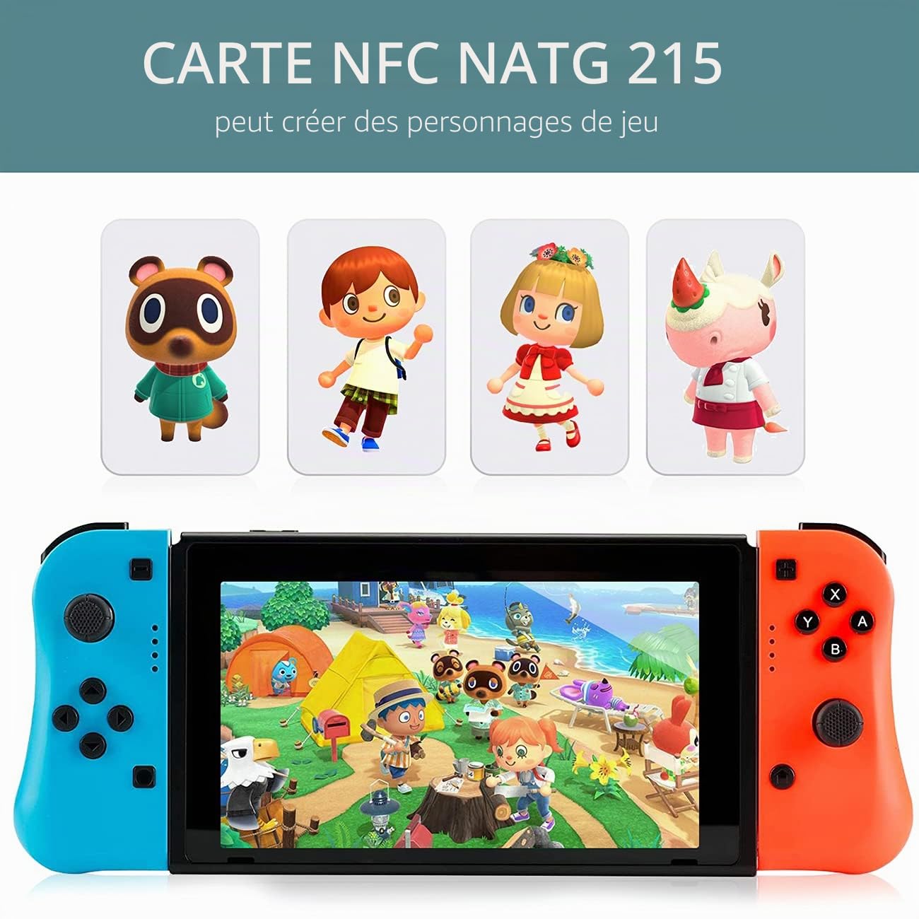 100 pièces NFC Cartes Tag NTAG215 NFC Tags NFC 215 vierges réinscriptibles，Compatible avec Amiibo 504 Octets Mémoire, Fonctionne avec Tous Les NFC Appareils Compatibles