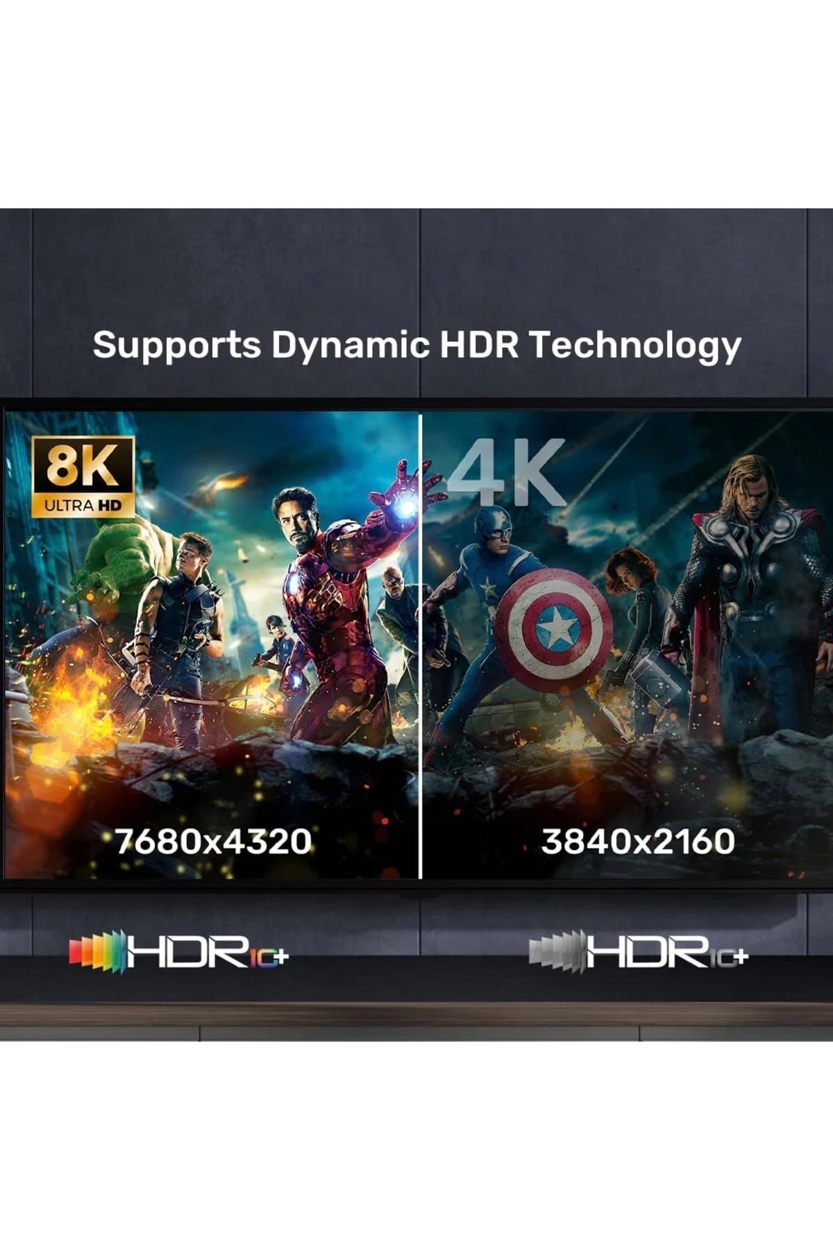 Unitek HDMI 2.1 Kablo 8K 60Hz Yüksek Hızlı 1.5 Metre Gri