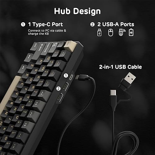 Miniatura 4 de RK ROYAL KLUDGE RK96 RGB Limited Ed, 90% 96 teclas inalámbrico 3 modos BT5.02.4GUSB-C Teclado mecánico intercambiable en caliente con reposamuñecas,