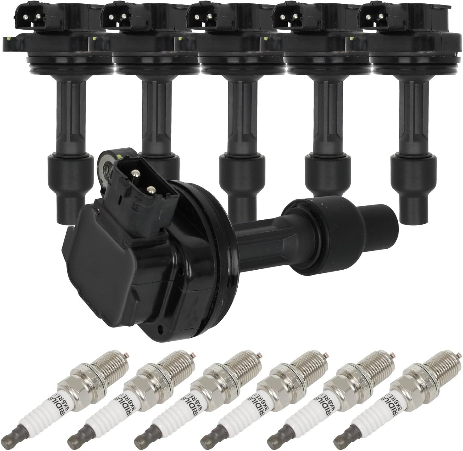 OCPTY 6 ignition coils wilth 6 iridium Spark Plugs 5C1322, E784, 52-1542, IC327,for Volvo V90 2.9L 1997-1998,for Volvo S90 2.9L 1997-1998,for Volvo 960 2.9L 1992-1997