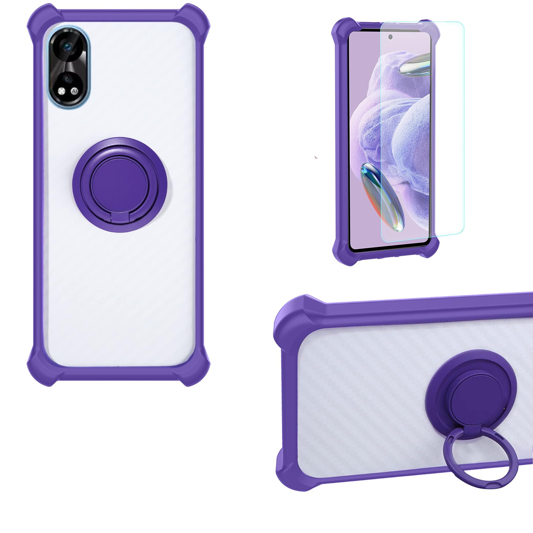 Coque Hybride Pour Hisense V40i Hlte237e - Verre Trempé Inclus, Support Pliable Magnétique, Finition Givrée