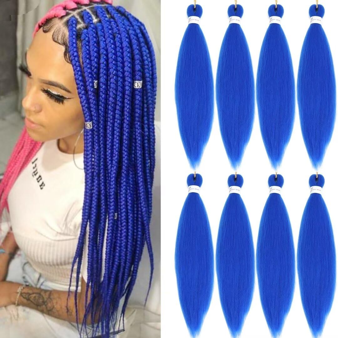フレスコ B 8m巻 ブルー Amazon.com : Blue Braiding Hair Pre Stretched 18inch 8Packs Pre