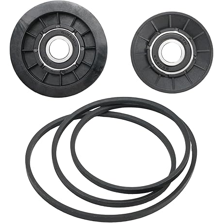 Drive Belt and V-Idler Pulley Kit Compatible with John Deere 102 105...