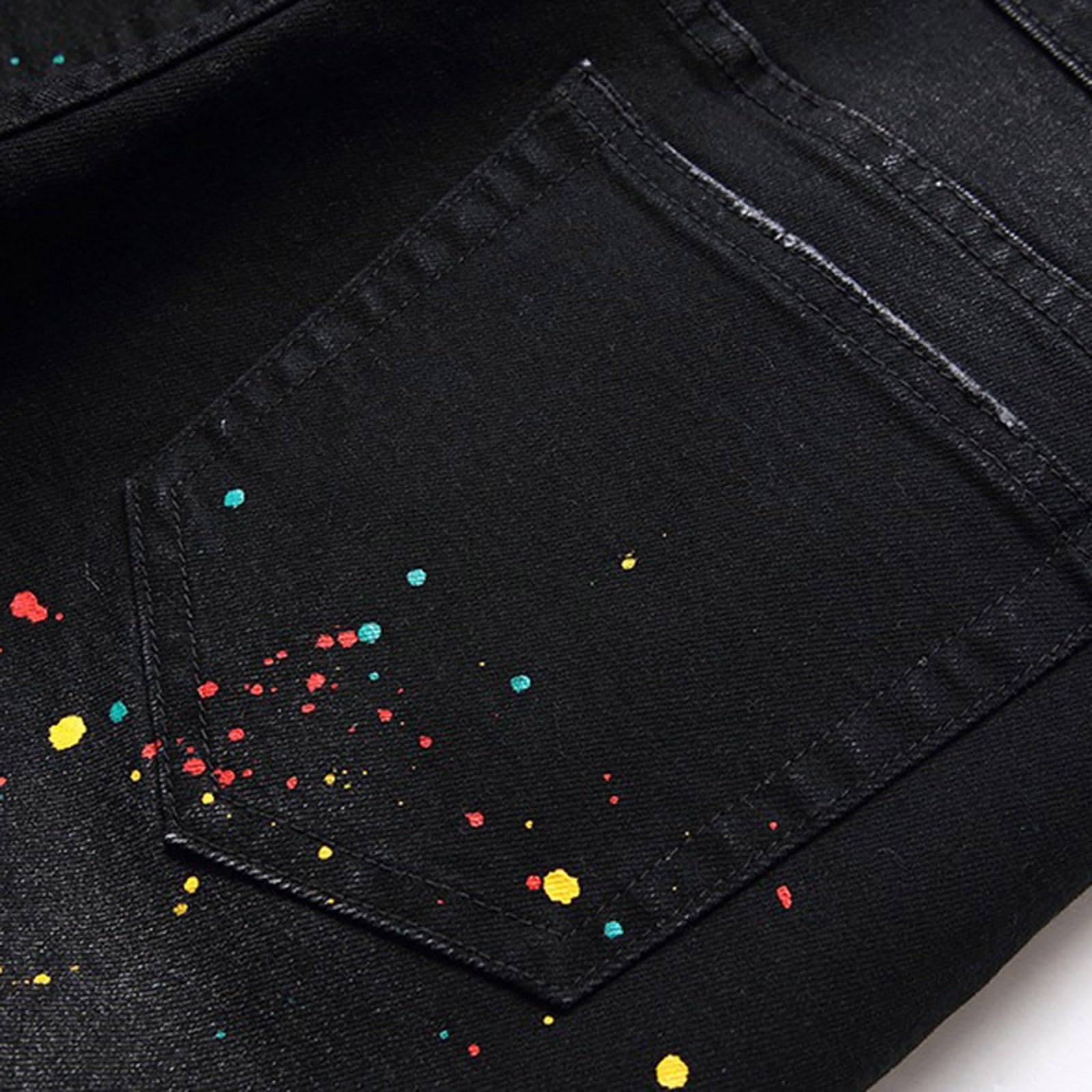 Jeans da Uomo Strappati, Pantaloni Jeans Uomo Strappati Elasticizzati Pantaloni Lunghi Casual Denim Stretch Strappati Skinny Moda Jean Sportiva Jogging Jeans da Lavoro Jeans Moto Casual E Versatili