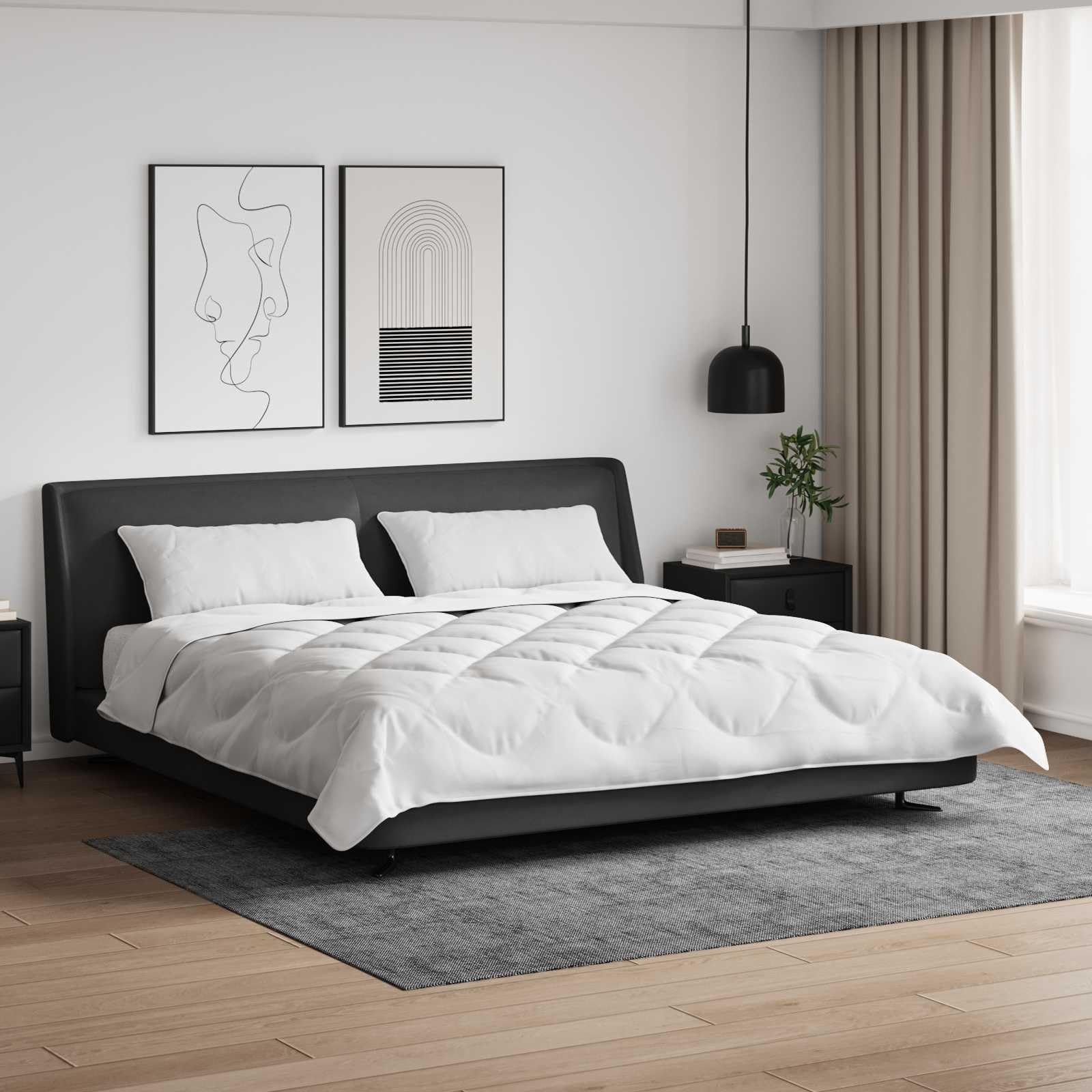Generico Set di Piumoni 3 PCS Bianco Microfibra e Piuma D'Oca,Casa e Giardino,Biancheria,Lenzuola e Coperte,Bianco,9.29 kg,3378033