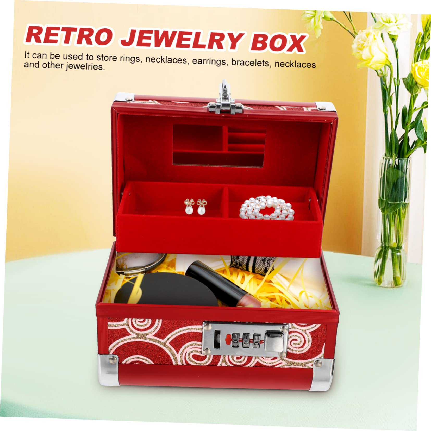 Ipetboom Joyero De Estuche Retro Para Guardar Pendientes y Collares Caja De Obsequio Organizador De Joyas Estuche Para Guardar Joyas Para Diario Caja De Obsequio