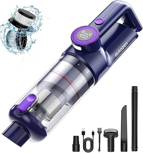 Aspiradora de mano inalámbrica de 17000PA, motor sin escobillas de 100 W, carga rápida tipo C 2H, pantalla LED y luz, portátil para automóvil,