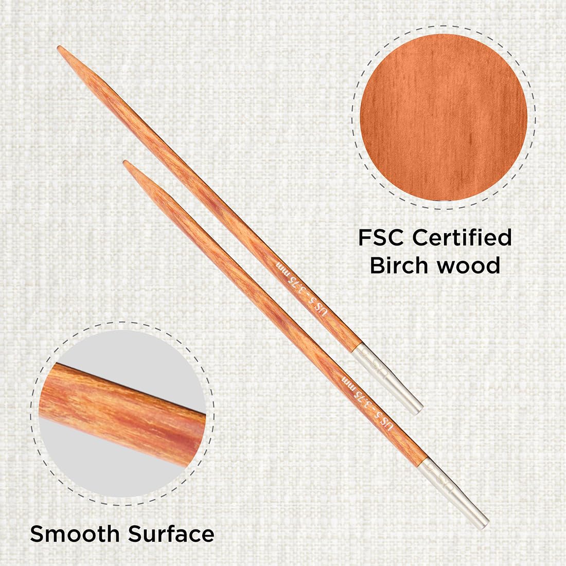 KnitPro Dreamz Interchangeable Circular Needles 4" (10cm), Orange Lily, 3.75mm - Image 2