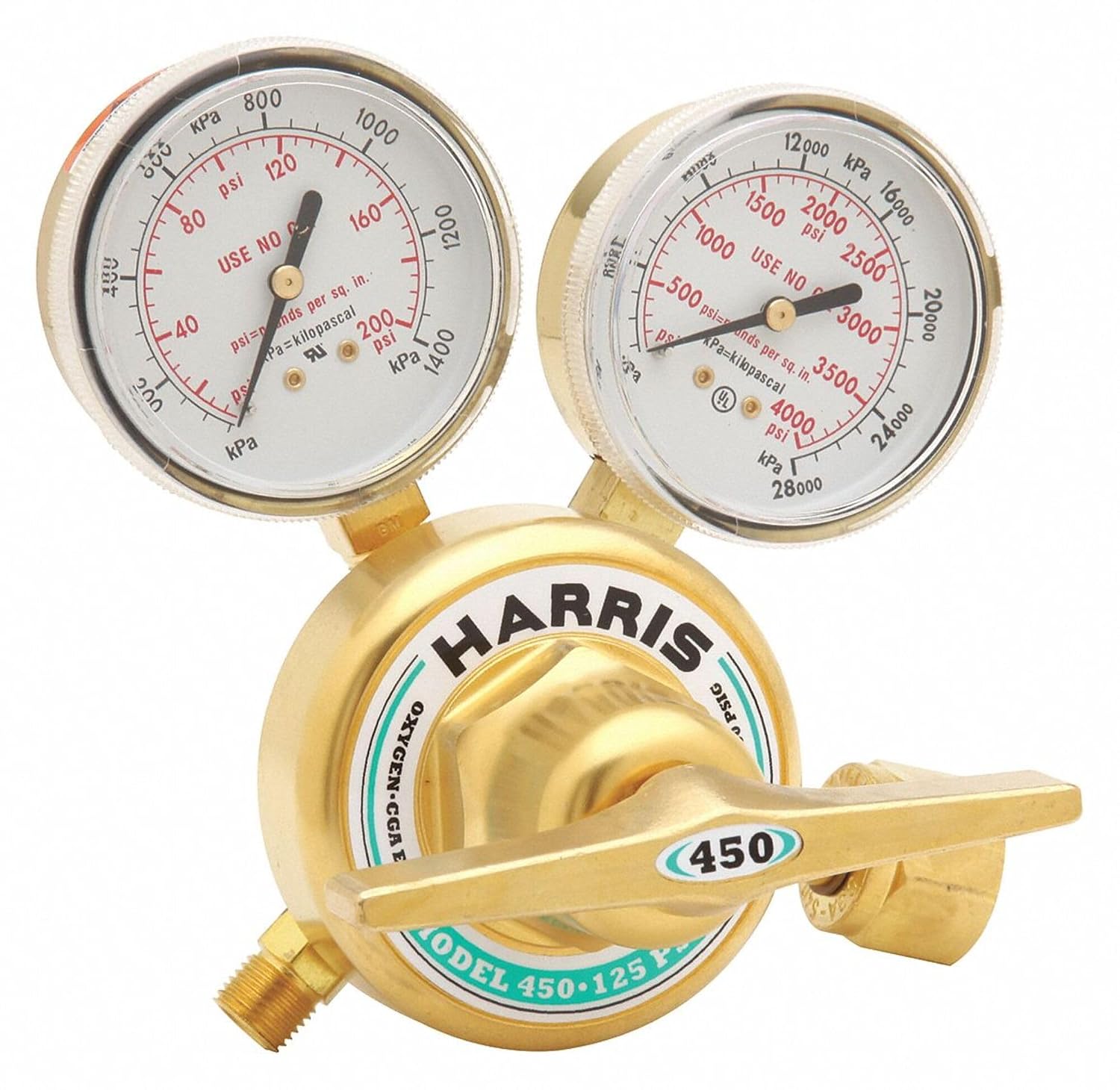 Gas Regulator, 0 to 125 psi, Oxygen