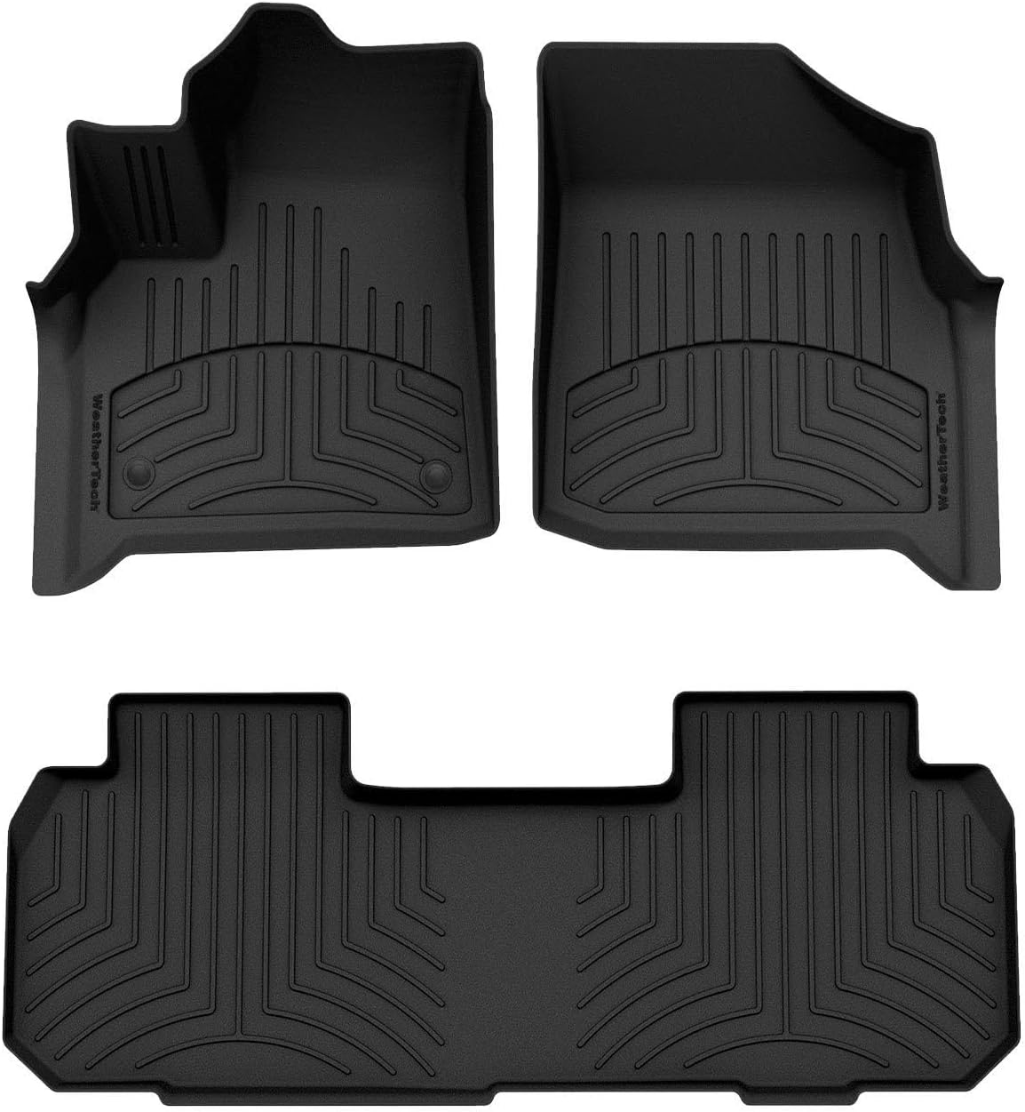 WeatherTech FloorLiner HP Custom Fit Floor Mats for Chevrolet Traverse, Traverse Limited 1st & 2nd Row (441228-1-3IM), Black