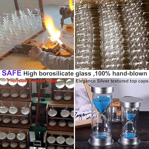 Miniatura 2 de SuLiao Temporizadores de reloj de arena de reloj de arena temporizador de vidrio de 60 minutos de hora de arena, reloj de arena para niños,