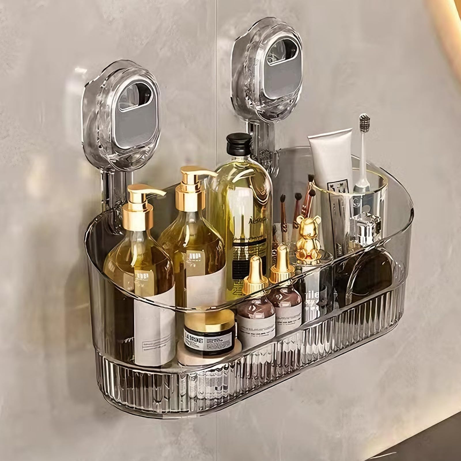 Nichalous No-Drill Bathroom Suction Storage Box Large Capacity Strong Load-Bearing Caddy Hanging Shower Shelf Heavy Duty Shower Organizer