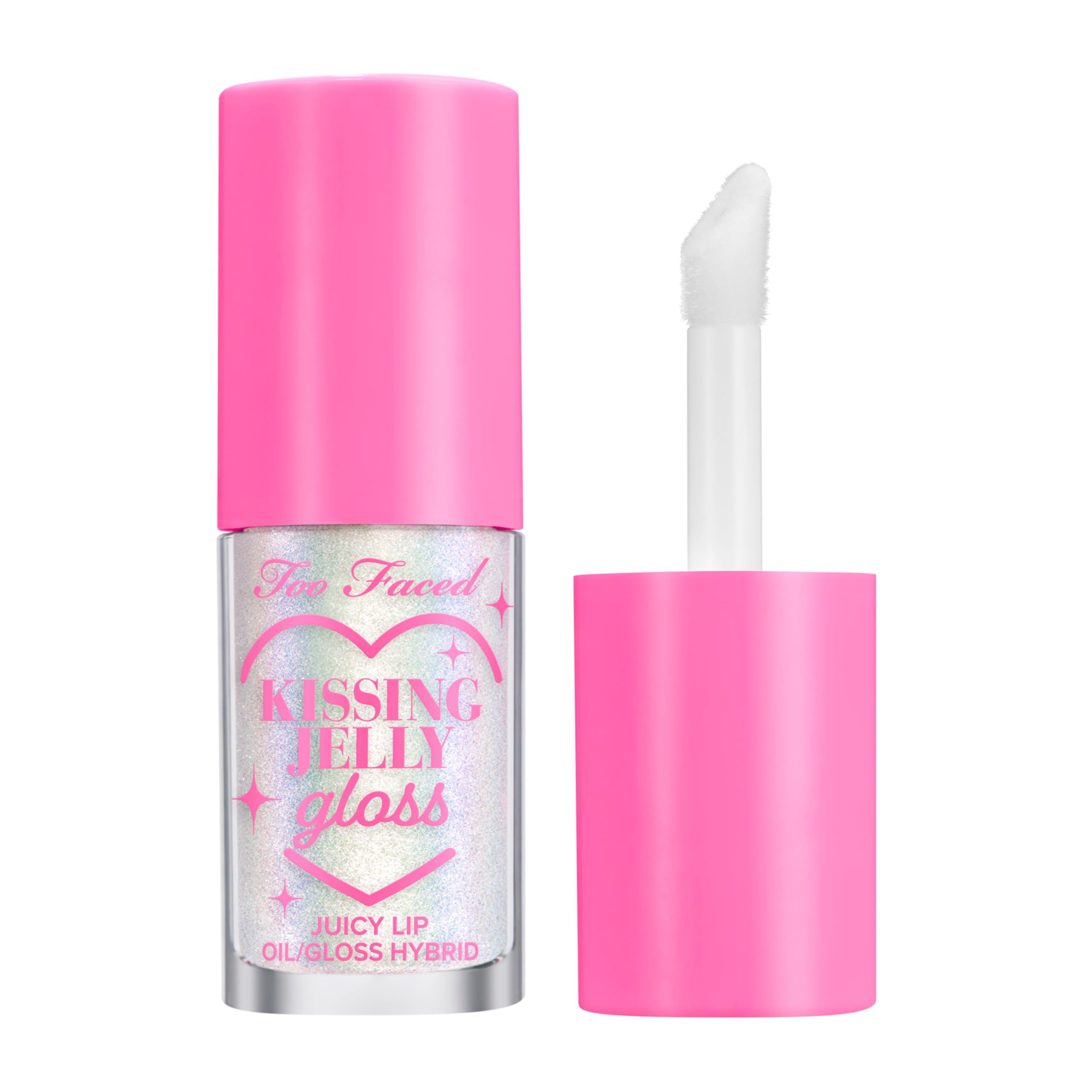 Too Faced Kissing Jelly Lip Oil Gloss | Hydrating Lip Oil + Gloss Hybrid for Instant Moisture and Shine, 0.15 Fl Oz
