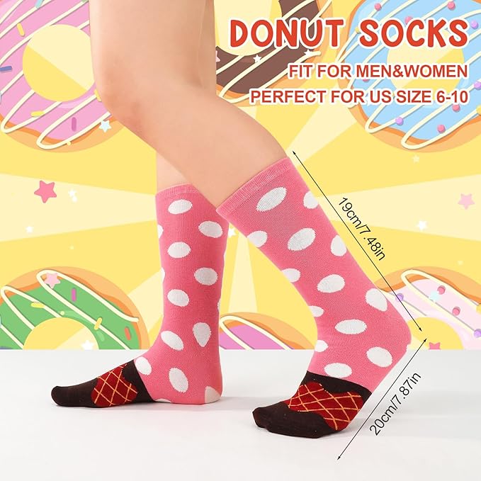 3 Pares de Calcetines Divertidos de Donut para Mujer miniatura 4