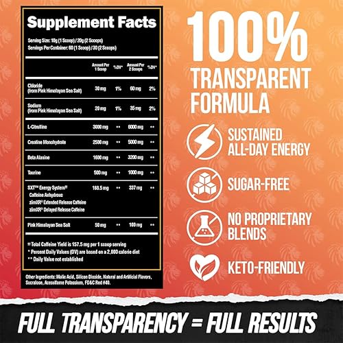 Miniatura 4 de ALPHA LION Core Polvo de Pre Workout con Creatina para el Rendimiento, Beta Alanina para el Músculo, L-Citrulina para la Bomba y Cafeína Tri-Source