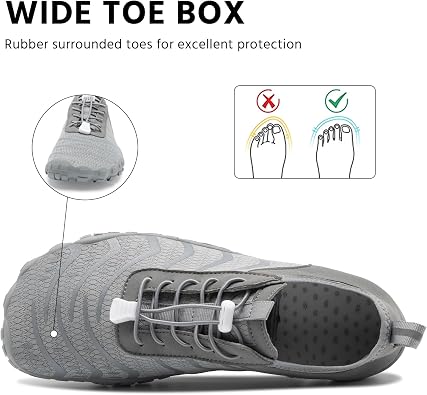 Barefoot Shoes Women Mens Footwear for Walking Hiking Gym,Wide Toe Box Shoe | Zero Drop Healthy & Non-Slip,Breathable Barefoot Vitality Water Shoes for Women Men,River Boat Beach Pool Swim Shoe Unisex