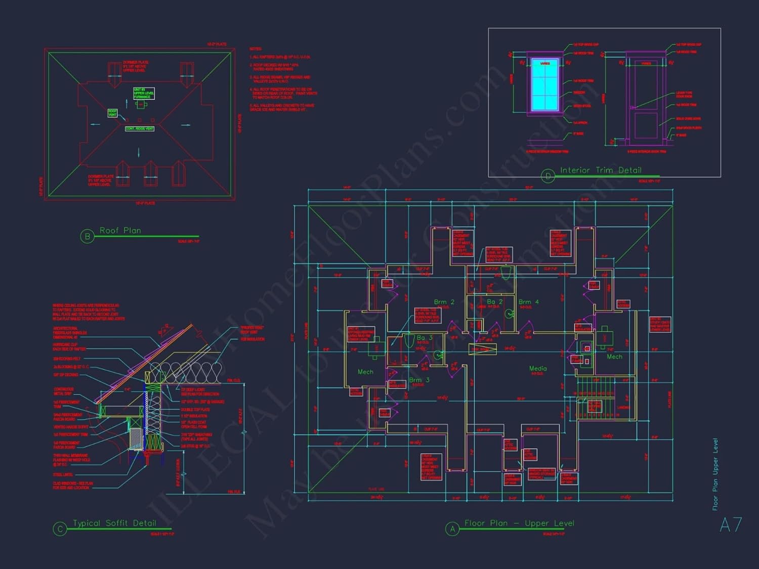 19-1282 HOUSE PLAN - Beautiful House Plan with 2 Floors, CAD Blueprints & Designs