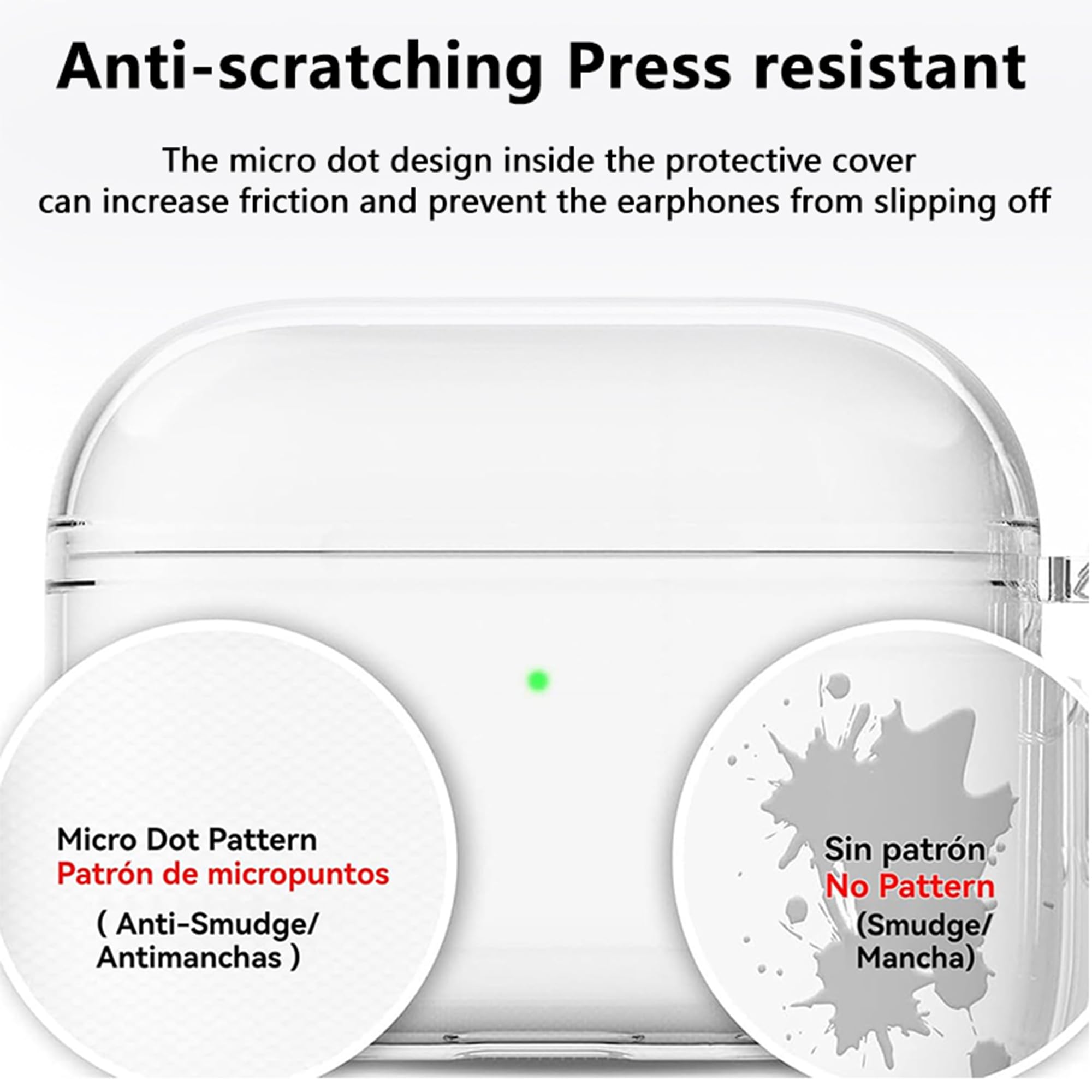 Fitudoos Compatible avec AirPods Pro 3 Coque,Témoin LED Visible,en TPU Coque Protection Antichoc,avec Porte-clés et Stylo de Nettoyage.(Transparent)