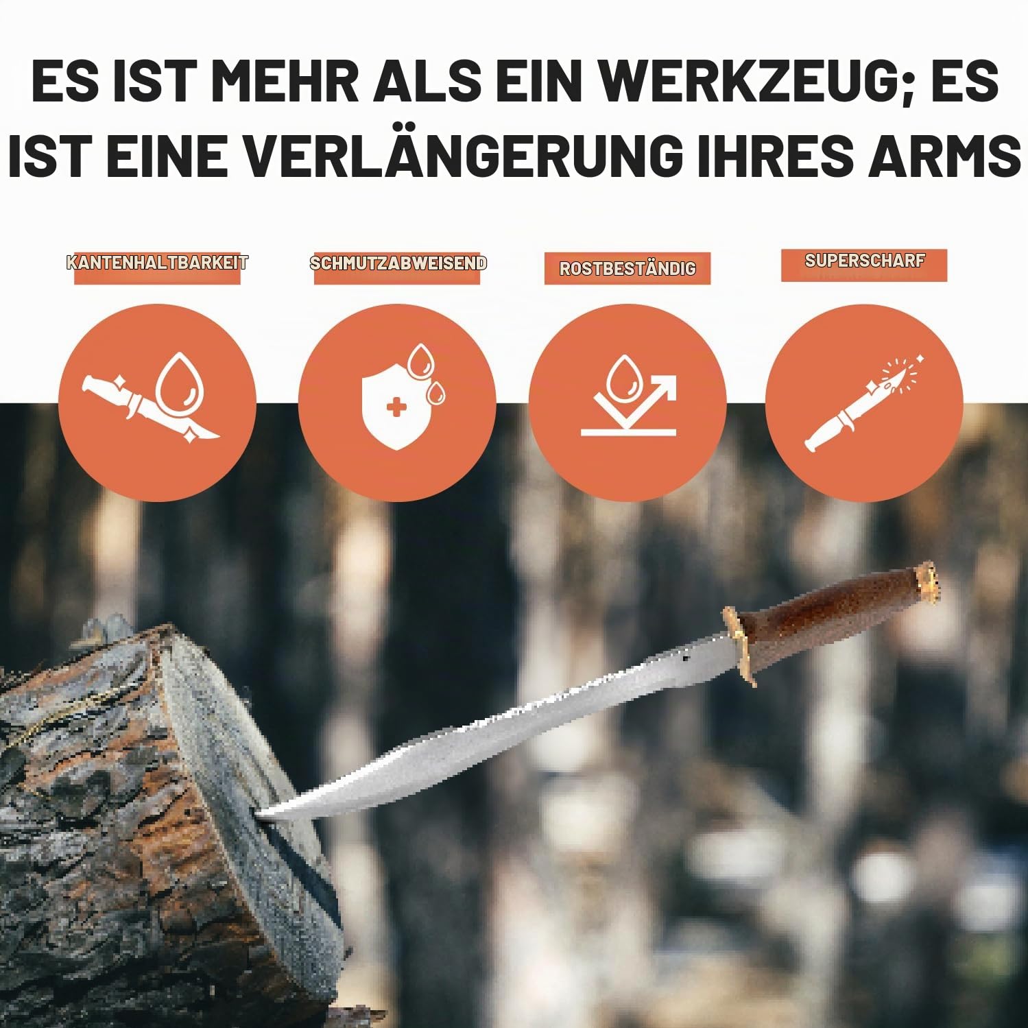 Perkin Jagdmesser mit scheide Bowiemesser mit großem Jagdmesser