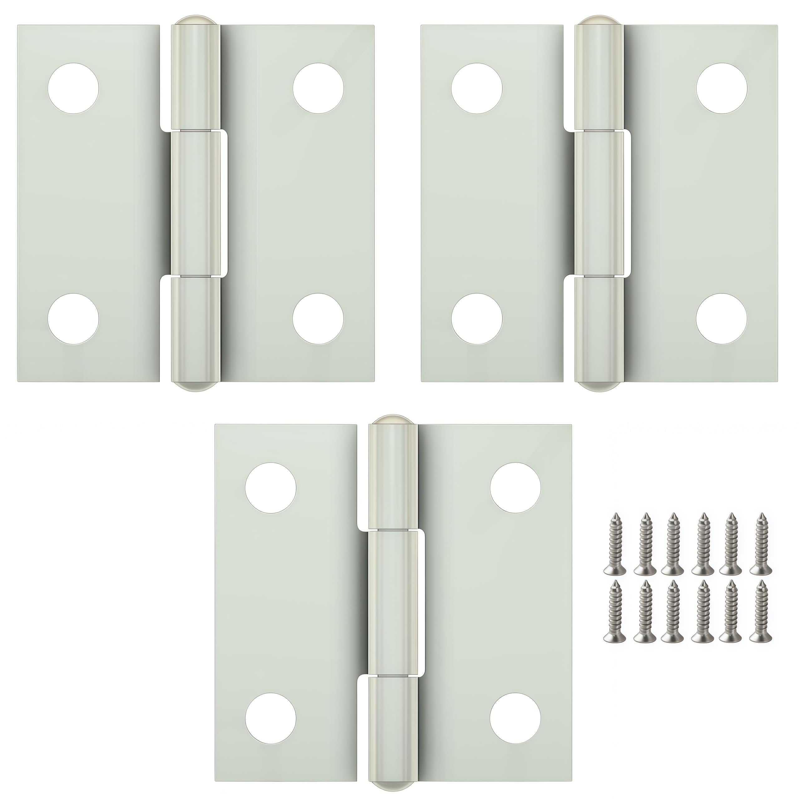 Vbnexyr Regular Door Hinges 3 Pack Of Stainless Steel Folding Hinges Cabinet Hinges Door And Window Hardware Accessories With Screws 25 * 25 * 0.8Mm Iron Core