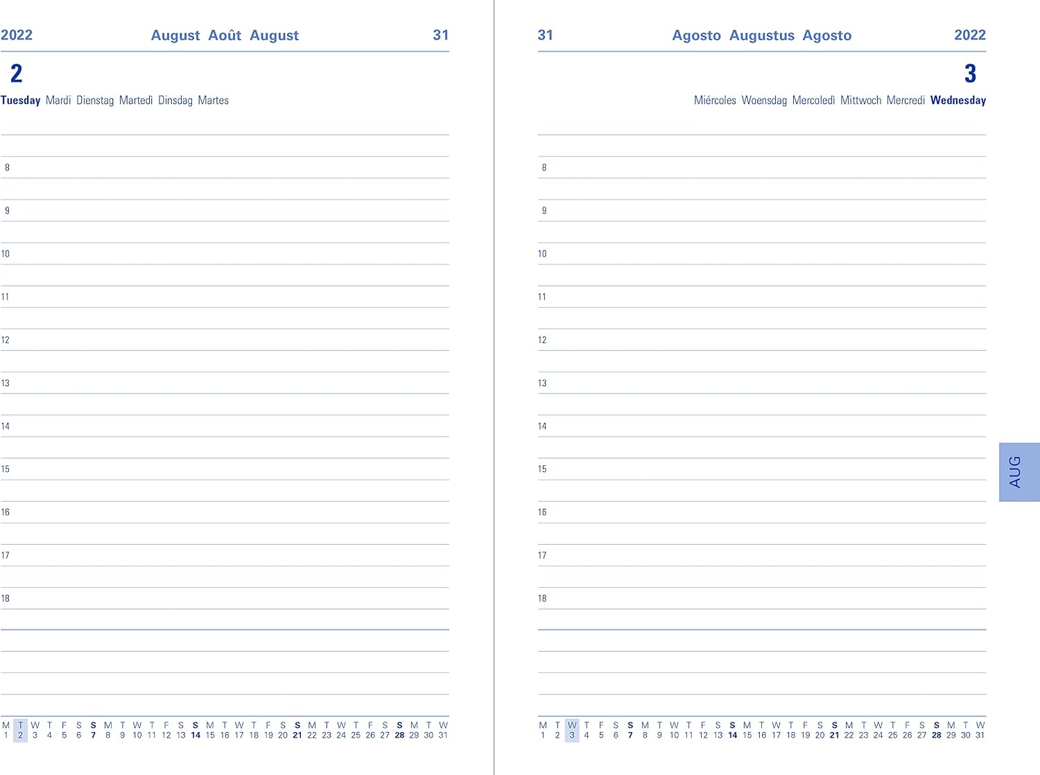Letts Memo A5 Academic 22.23 Day to a Page with appointments Diary - red - Image 3