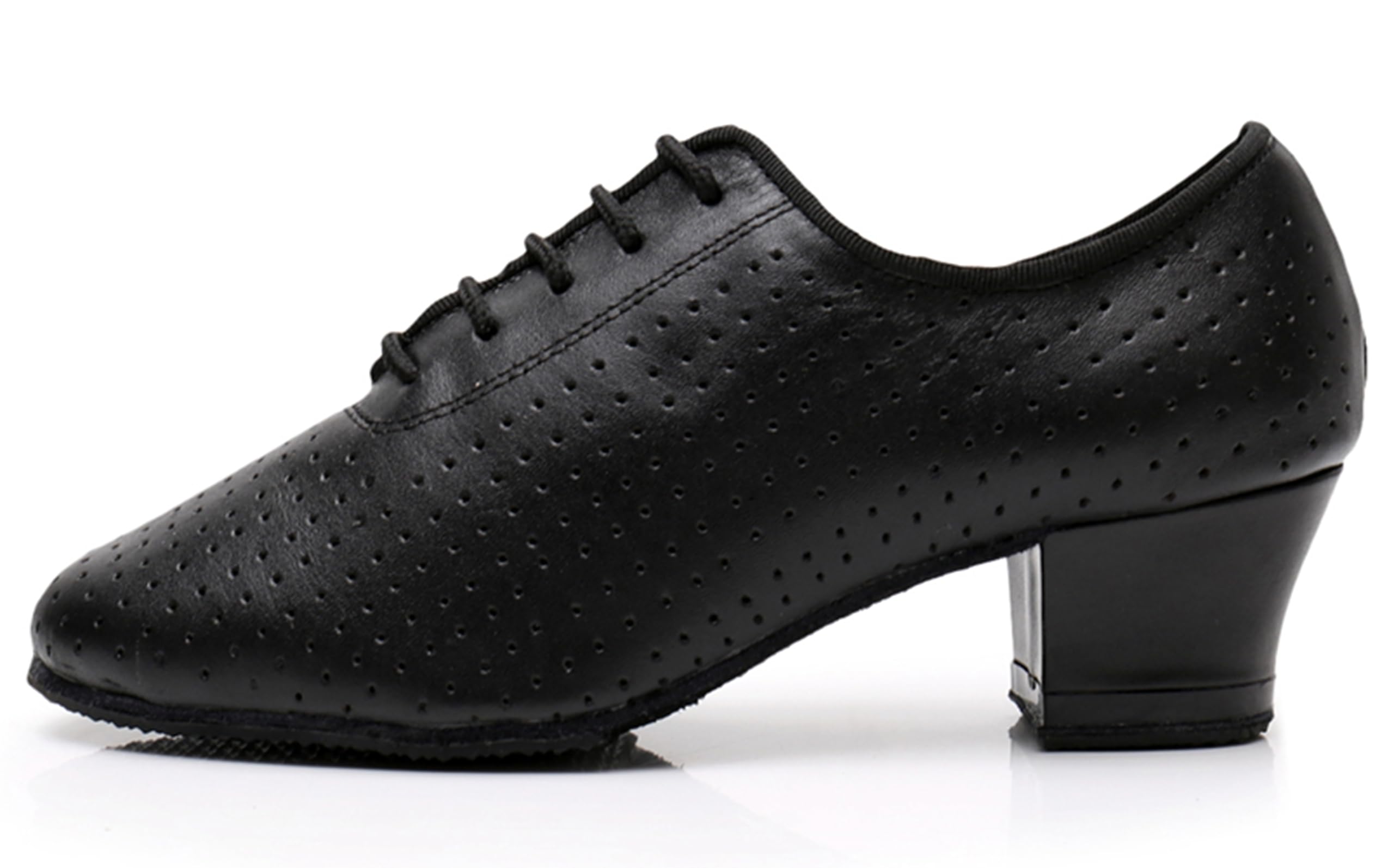 ZengyeZoo Salsa Heels for Women Lace-up Comfortable Ballroom Practice Dance Shoes Evening Pumps X2077 Black US 6.5