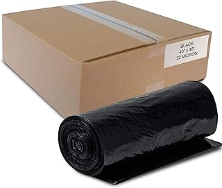 ALL SUPPLIES SHOP Medium, Large 40â€ X 48â€ Black Trash Can Liner, 40-45 Gal Garbage Bags, 22 Micron 0.90 Mil Thick for Homes/Offices/Bathrooms/Hospitals/Hotels/Gyms, Indoor/Outdoor Use 150 Per, Roll