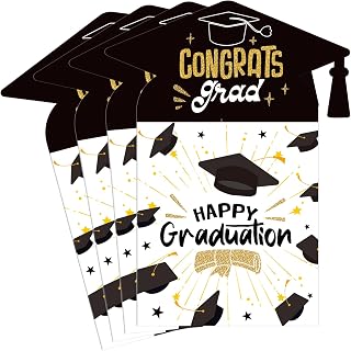 12 Pack Graduation Money Holders or Gift Card Holders with Envelopes Graduation Gifts Graduation Party Money Holder for College High School Grad Party Supplies (Black)
