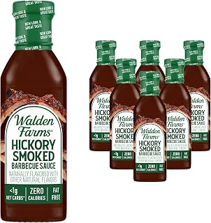 Walden Farms Hickory Smoked BBQ Sauce – Zero Calorie, Sugar Free, Keto & No Carb Gourmet Marinade for Chicken, Ribs, Pork & More – 6-Pack, 12 oz Bottles