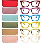 REAVEE 6 Pack Oprah Style Reading Glasses for Women Men Blue Light Blocking, Cute Square Computer Readers Spring Hinge 4.0