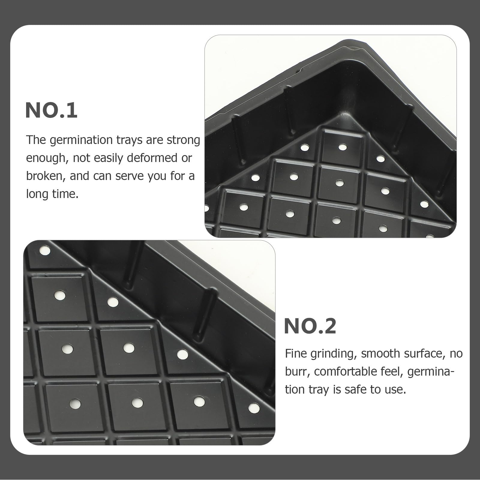 5 Piezas Bandejas para Germinación de Plántulas con Agujeros, Bandejas de Cultivo 1020 para Plantas de Interior y Exterior, Placa de Cultivo Reutilizable para Suculentas, Verduras