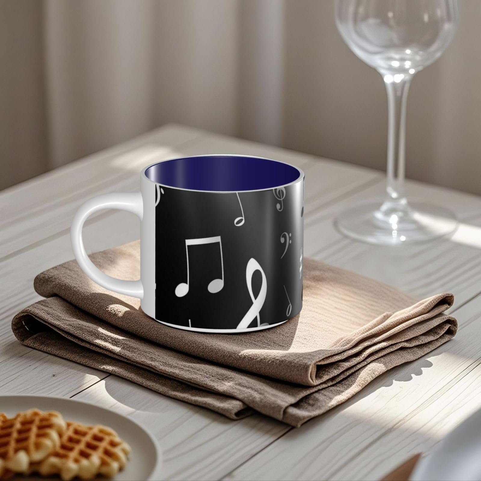 Musica stampata grande capacità tazze in ceramica tazza di caffè