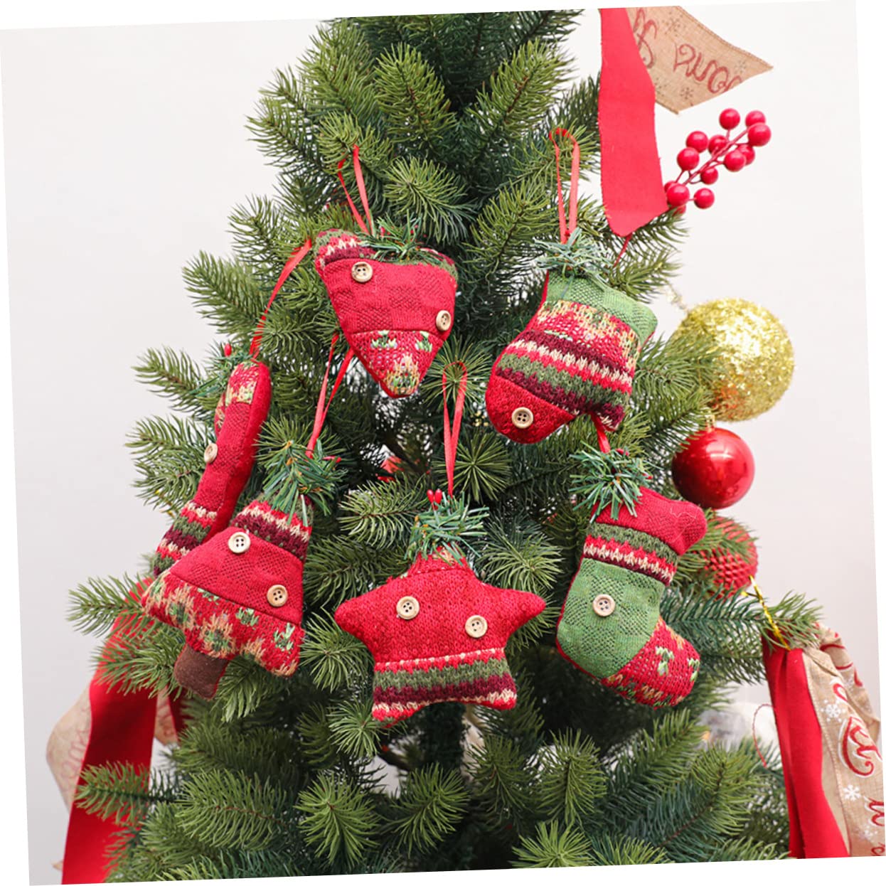 TOPBATHY 18 Piezas Decoración navideña Ornamento del árbol de Navidad Adorno navideño para Chimenea Colgantes navideños Christmas Tree Colgantes para Colgar Colgante con temática navideña