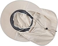 Vista 75 de Home Prefer Sombrero de malla para exteriores UPF50+ Sombrero de pesca de ala ancha con solapa para el cuello Azul marino